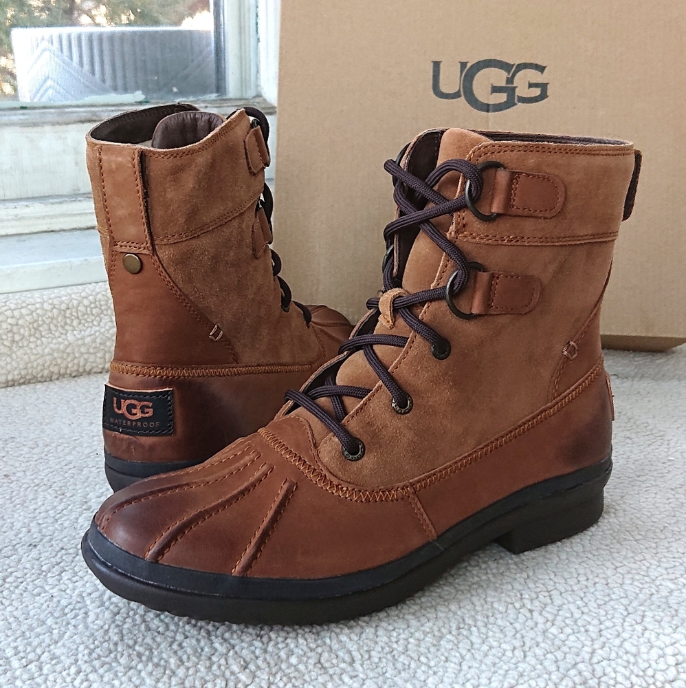 UGG "Azaria" Waterproof Lace Up Duck Boot
